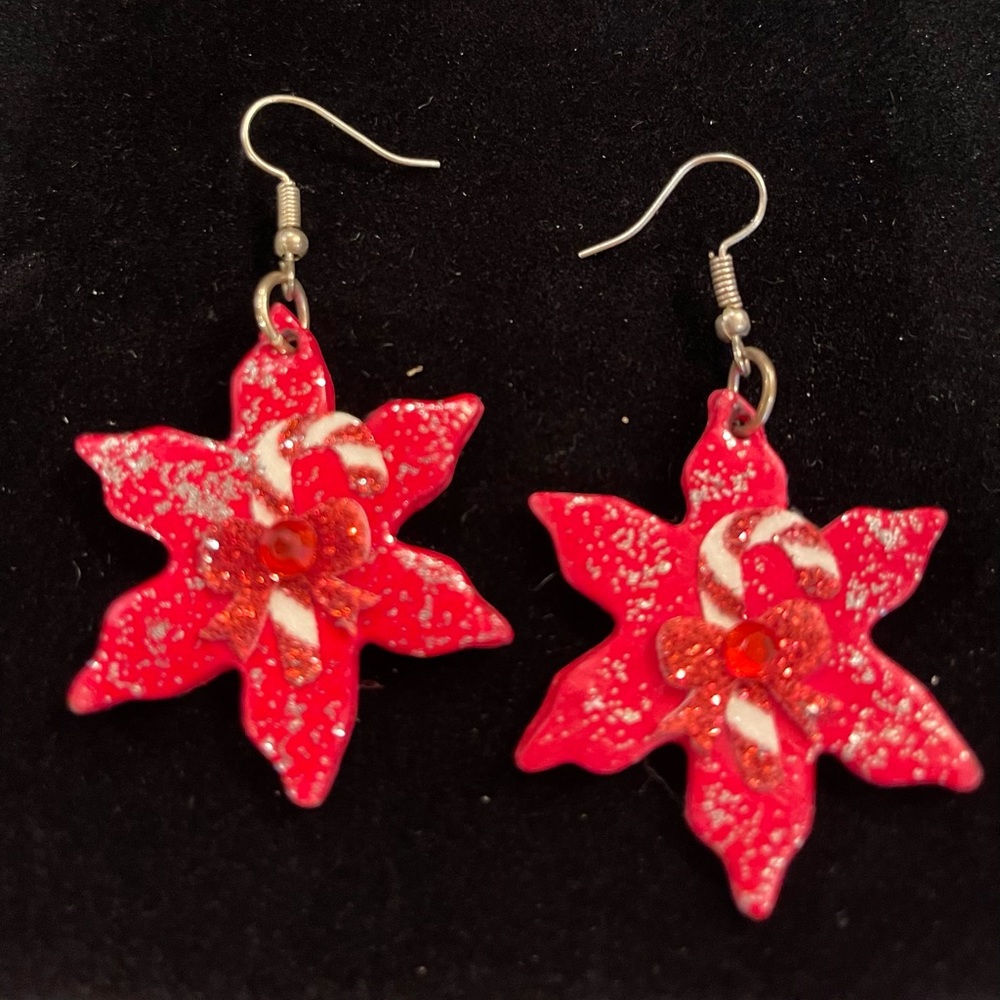 Christmas Poinsettia earrings